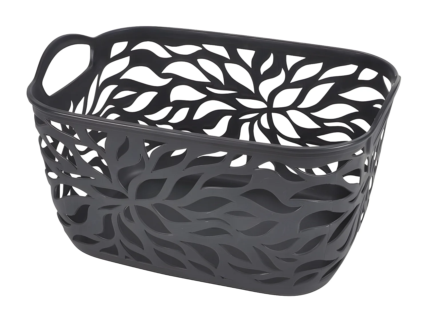 Panière à Linge "Motif Végétal" 7,5L Anthracite