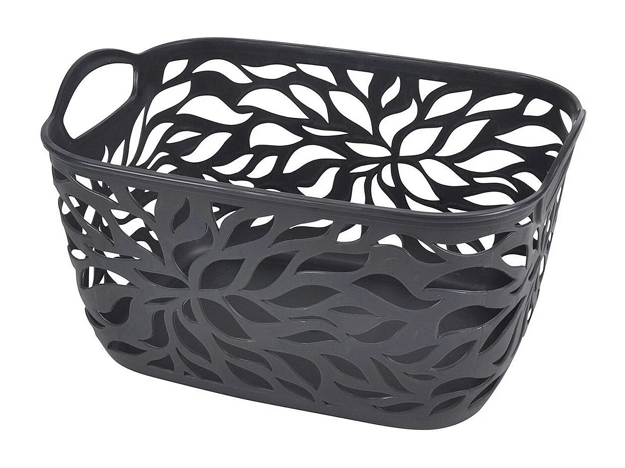 Panière à Linge "Motif Végétal" 7,5L Anthracite