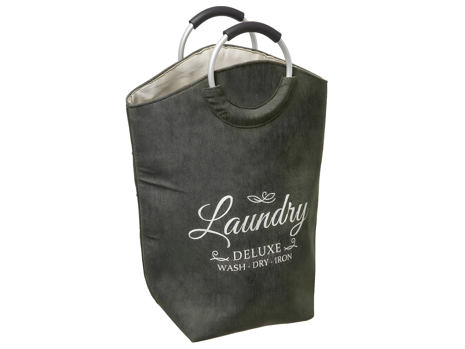 Panier à Linge en Velours "Trio" 60cm Kaki