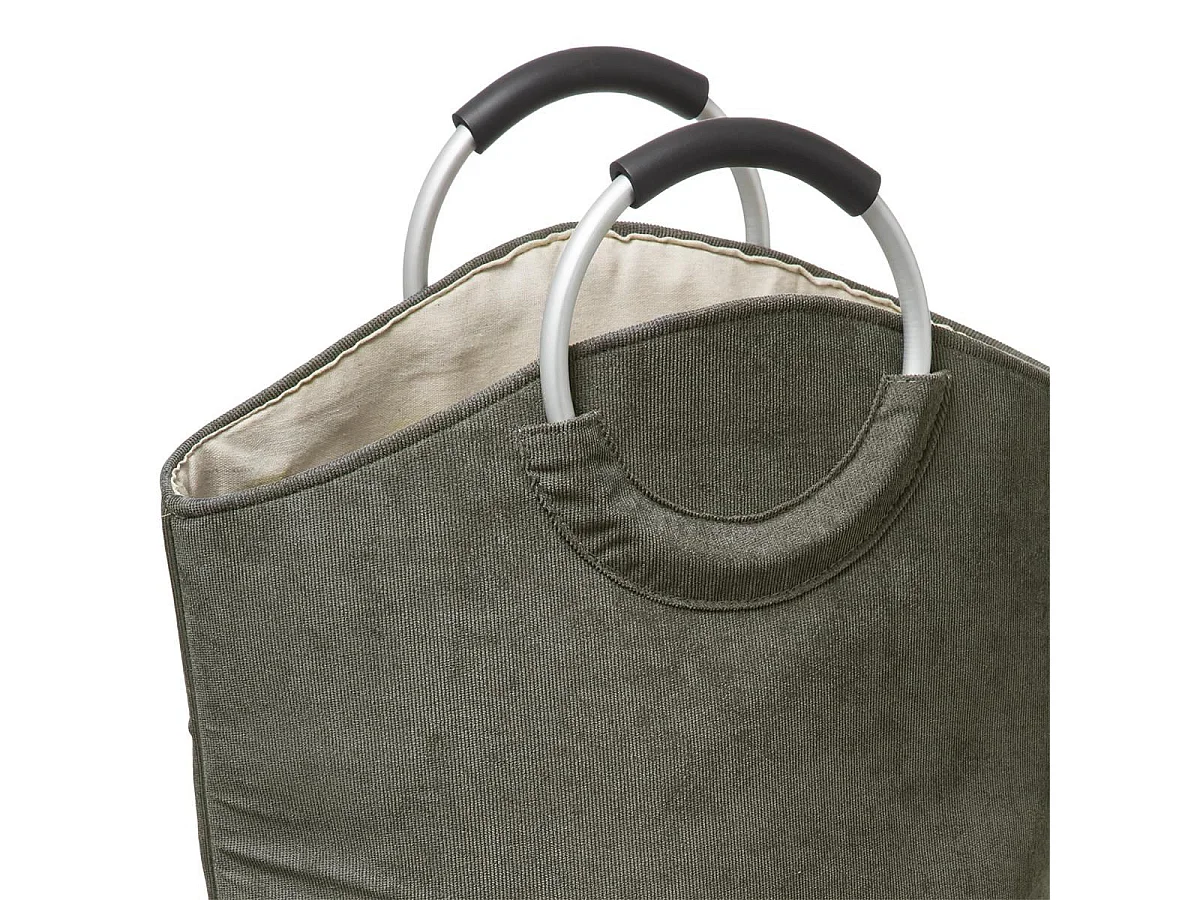 Panier à Linge en Velours "Trio" 60cm Kaki