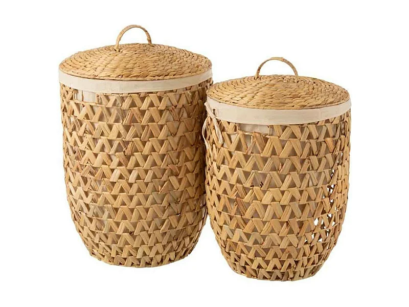 Lot de 2 Paniers à Linge "Vitoria" 60cm Naturel