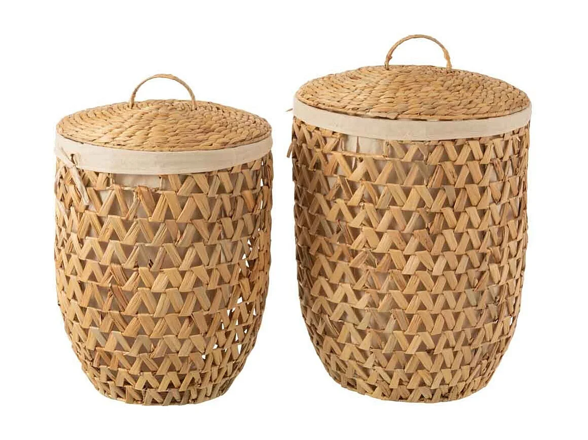 Lot de 2 Paniers à Linge "Vitoria" 60cm Naturel
