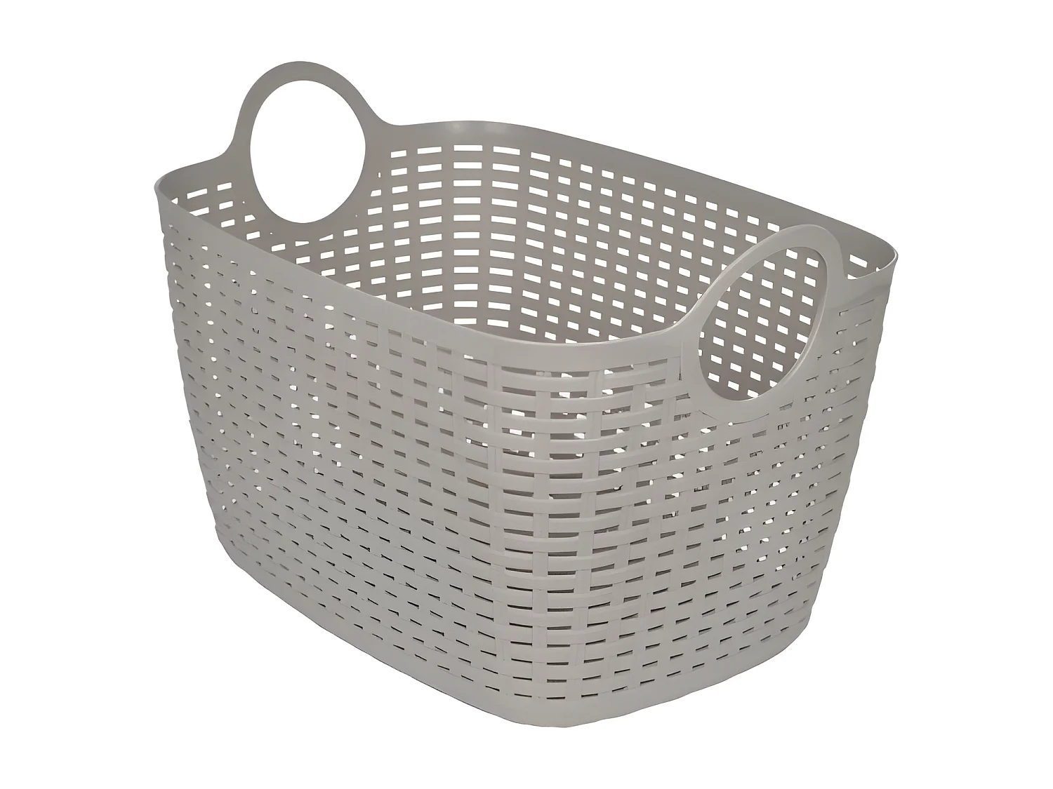 Panier à Linge Arrondi "Tressé" 30L Taupe