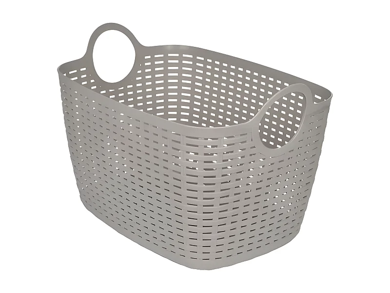 Panier à Linge Arrondi "Tressé" 30L Taupe