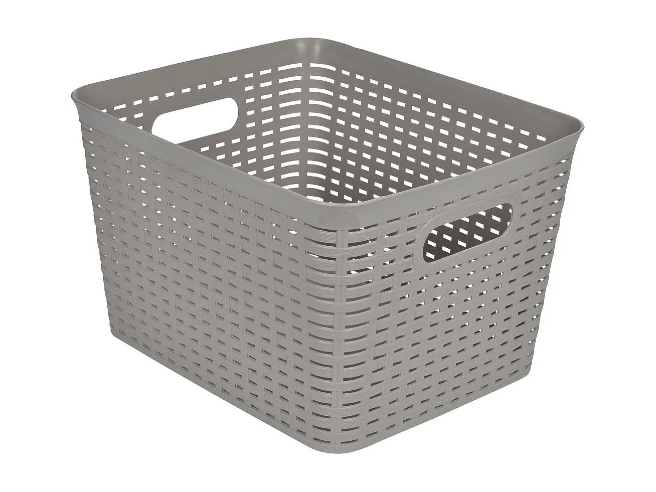 Panière à Linge "Effet Tressé" 23L Taupe