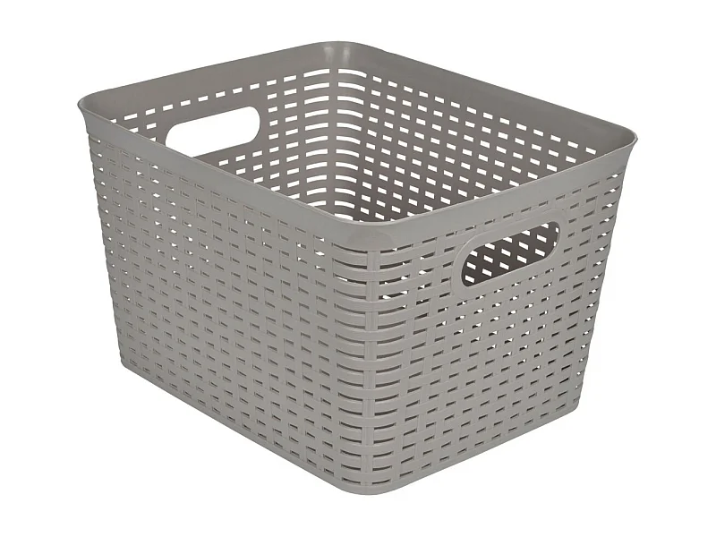 Panière à Linge "Effet Tressé" 23L Taupe