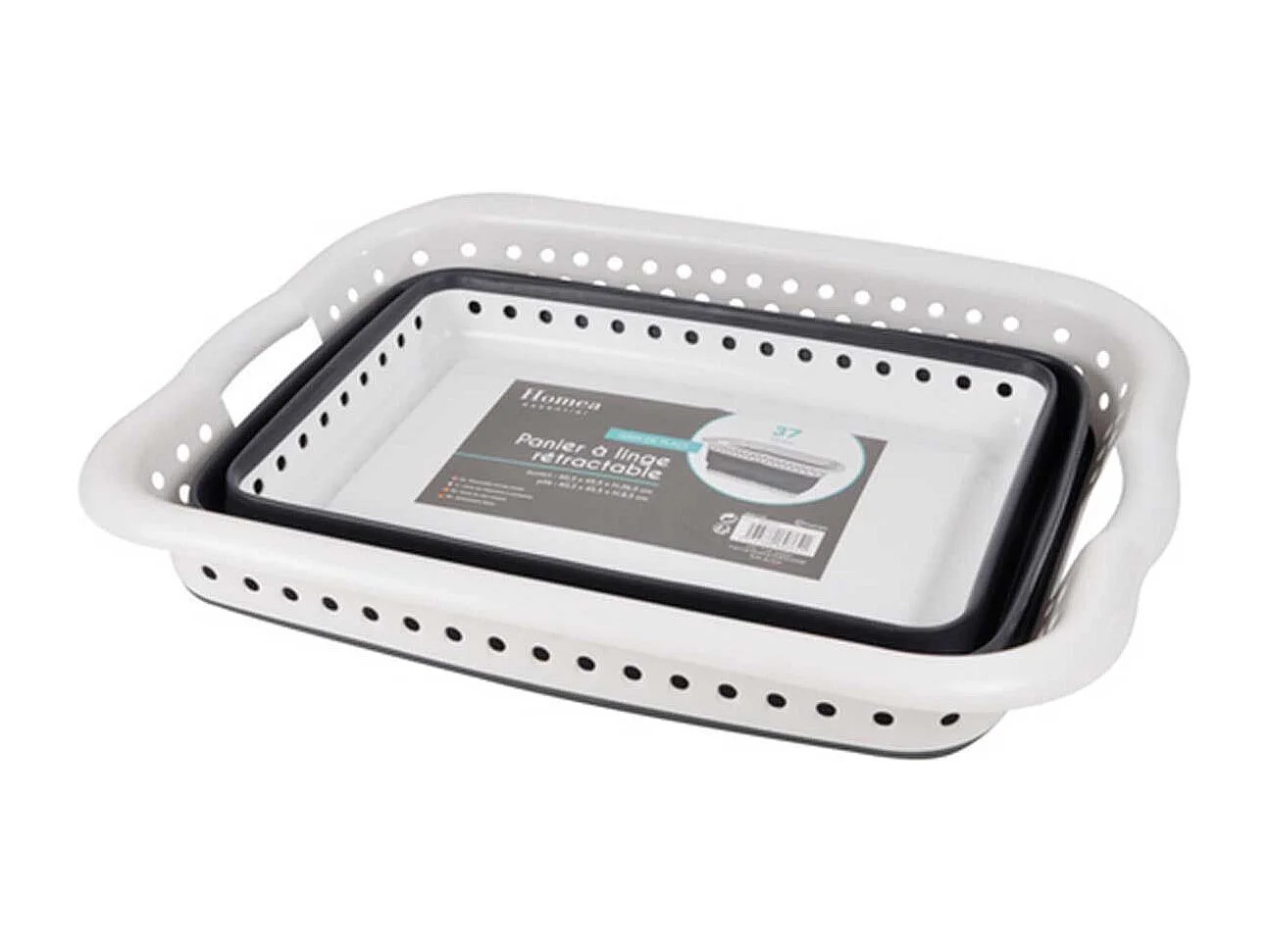 Panier à Linge "Rétractable" 37L Anthracite