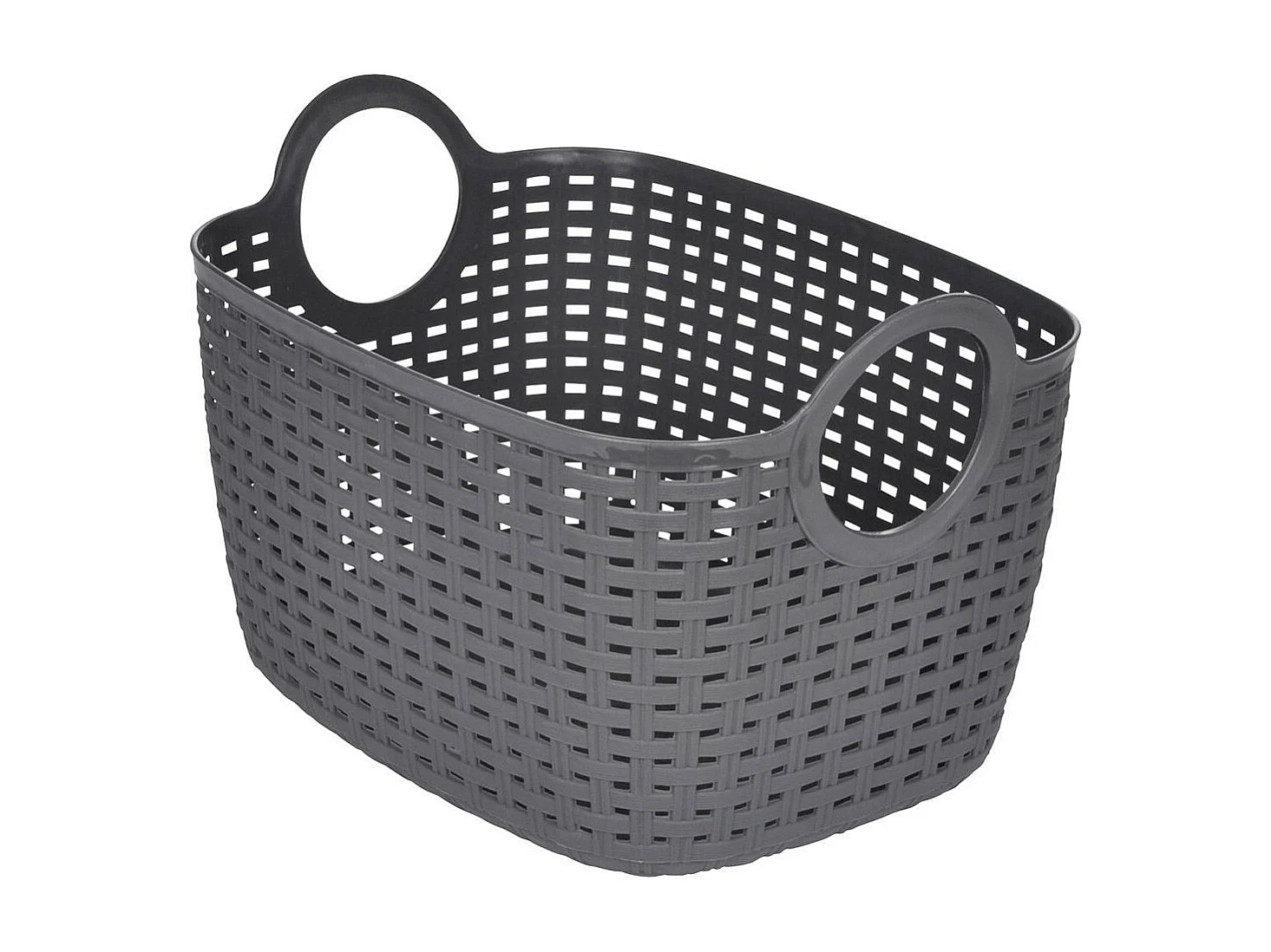Panier à Linge Arrondi "Tressé" 12L Gris