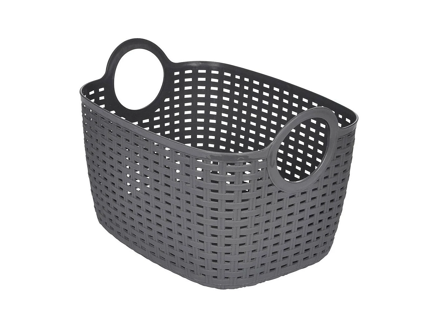 Panier à Linge Arrondi "Tressé" 12L Gris