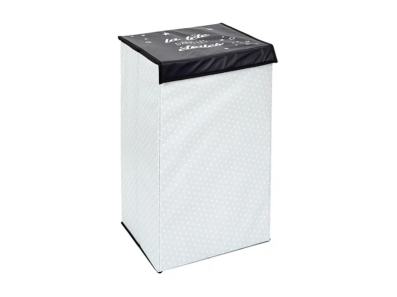 Panier à Linge Pliable "Garçon" 58cm Noir & Blanc