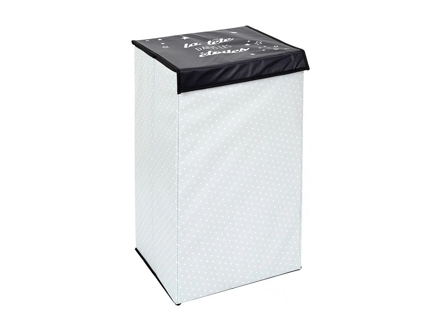 Panier à Linge Pliable "Garçon" 58cm Noir & Blanc