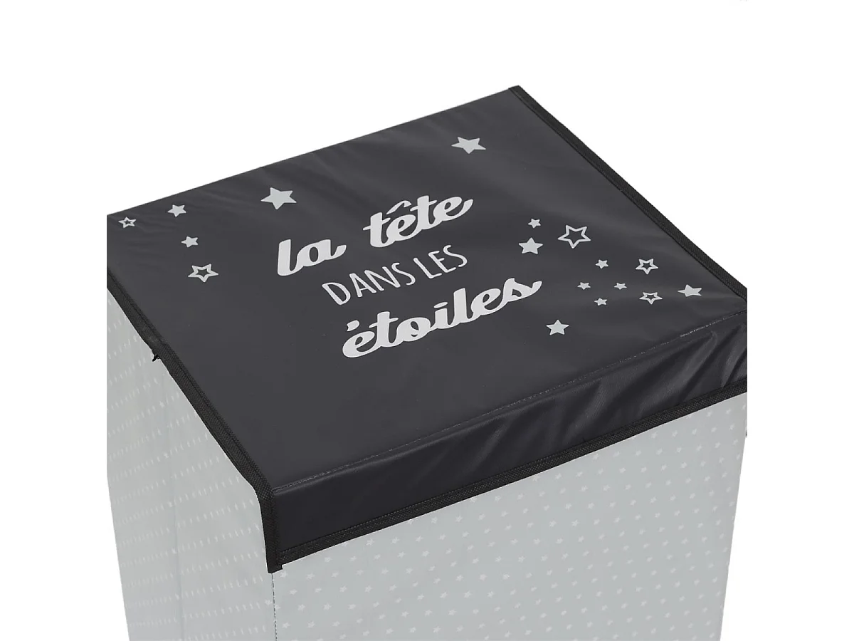 Panier à Linge Pliable "Garçon" 58cm Noir & Blanc