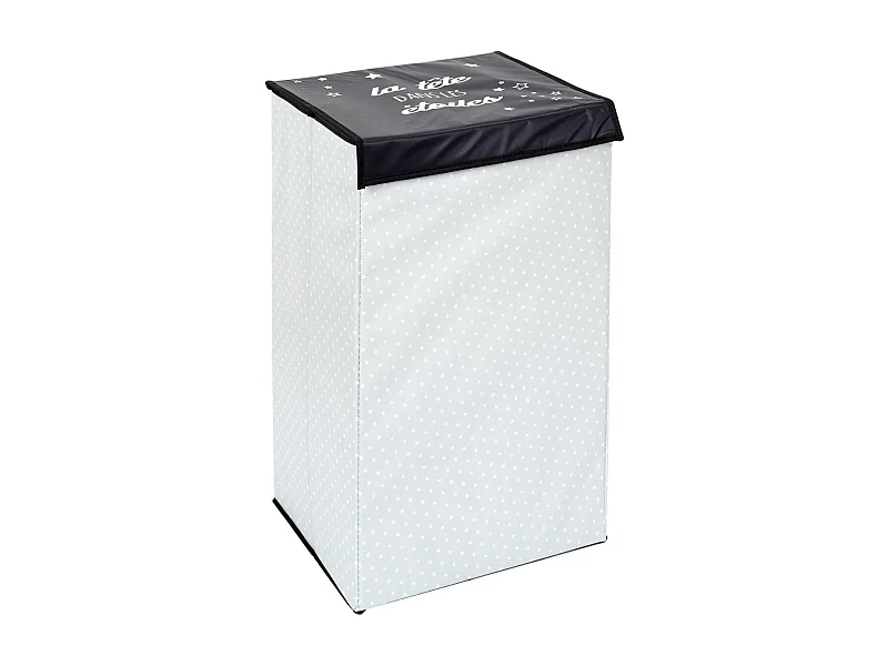 Panier à Linge Pliable "Garçon" 58cm Noir & Blanc