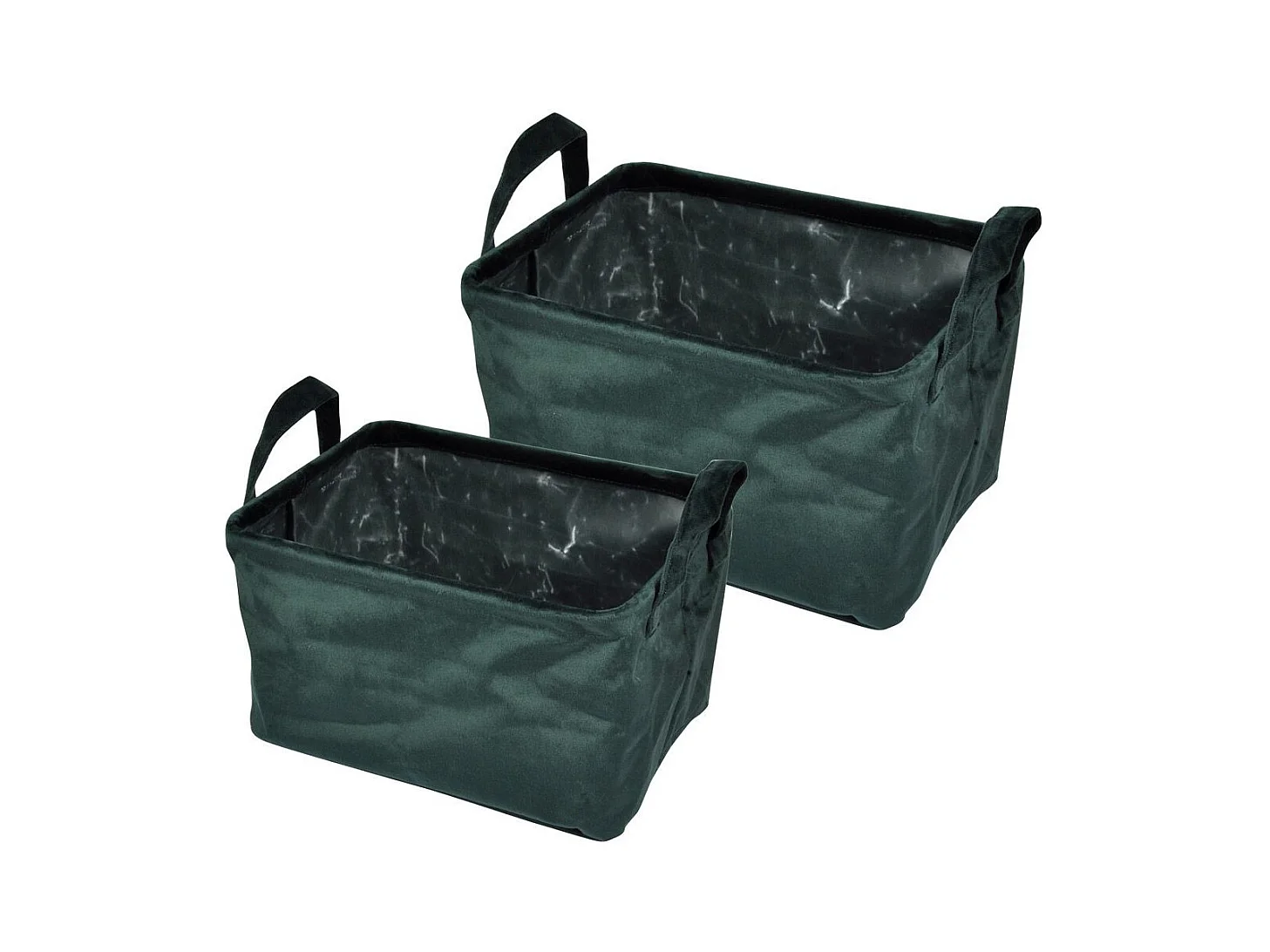 Lot de 2 Panières Rectangles "Velvet" 32cm Vert Foncé