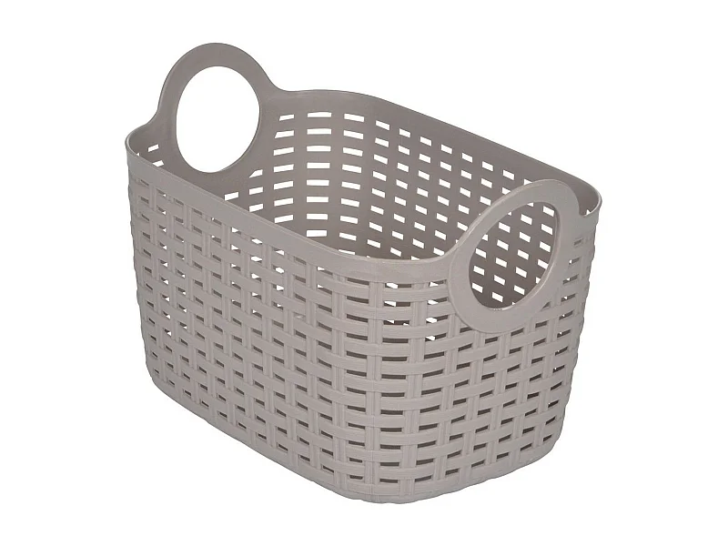 Panier à Linge Arrondi "Tressé" 6L Taupe