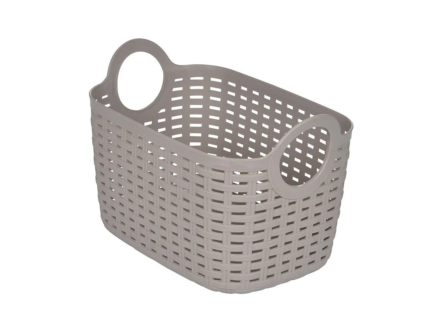 Panier à Linge Arrondi "Tressé" 6L Taupe