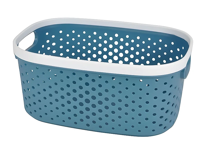 Panière à Linge "Ajourée" 15L Bleu Paon