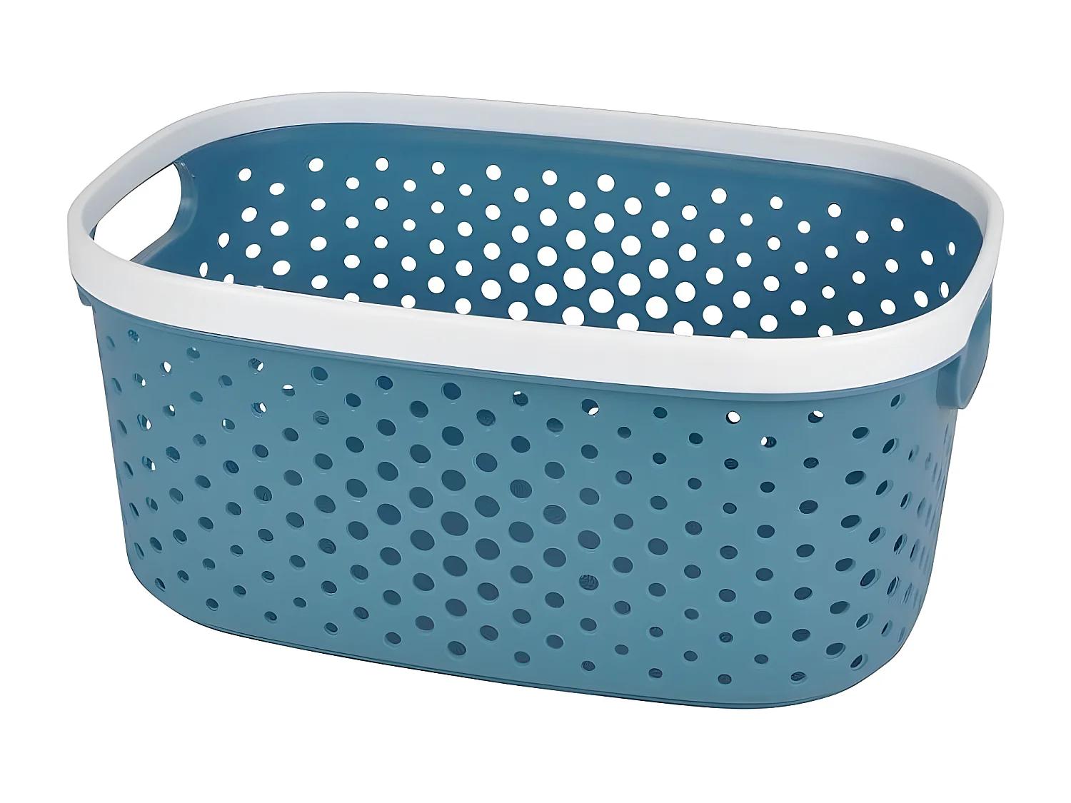 Panière à Linge "Ajourée" 15L Bleu Paon