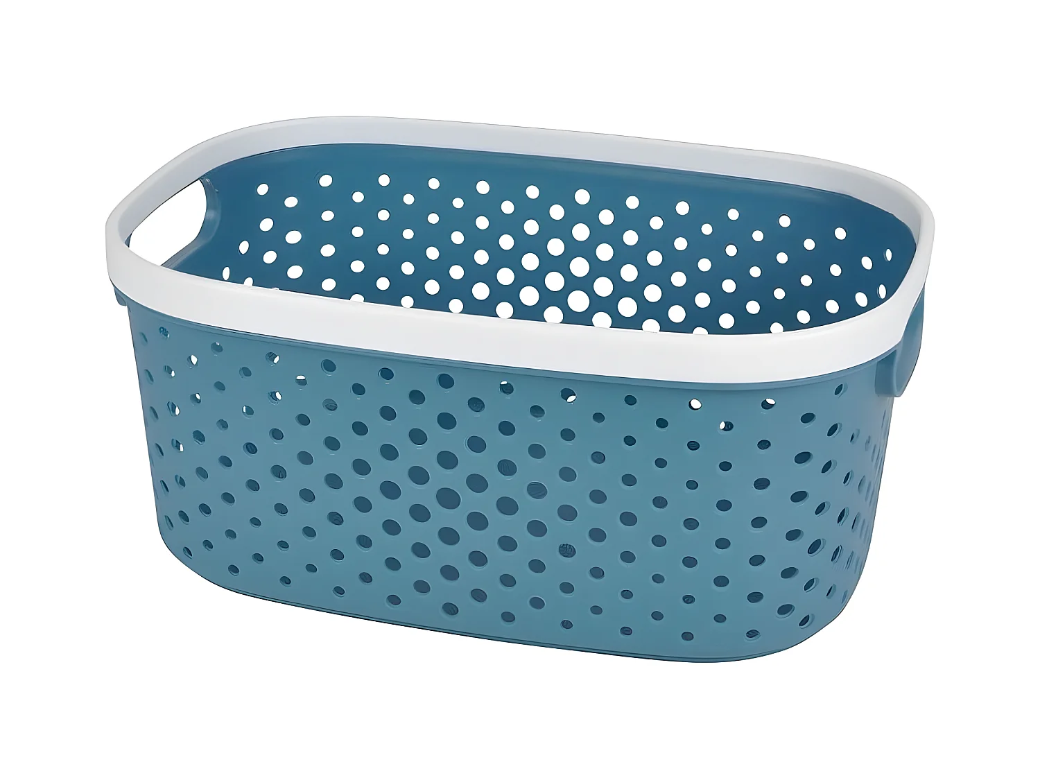 Panière à Linge "Ajourée" 15L Bleu Paon