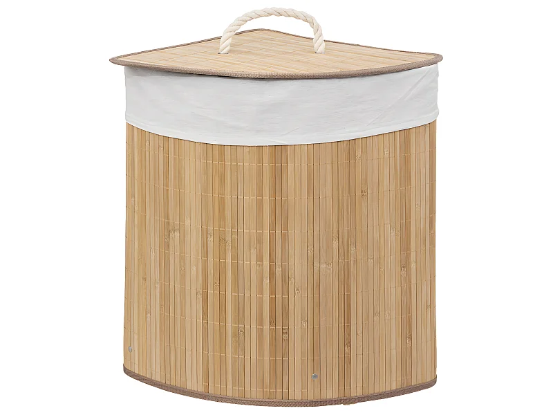 Panier à Linge d'Angle "Bambou" 48L Naturel