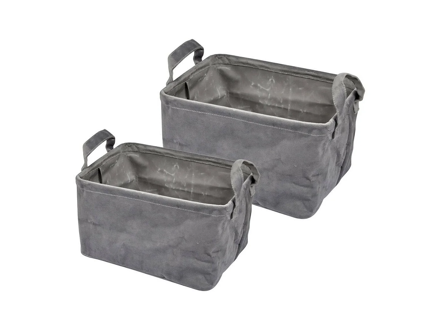 Lot de 2 Panières Rectangles "Velvet" 32cm Anthracite