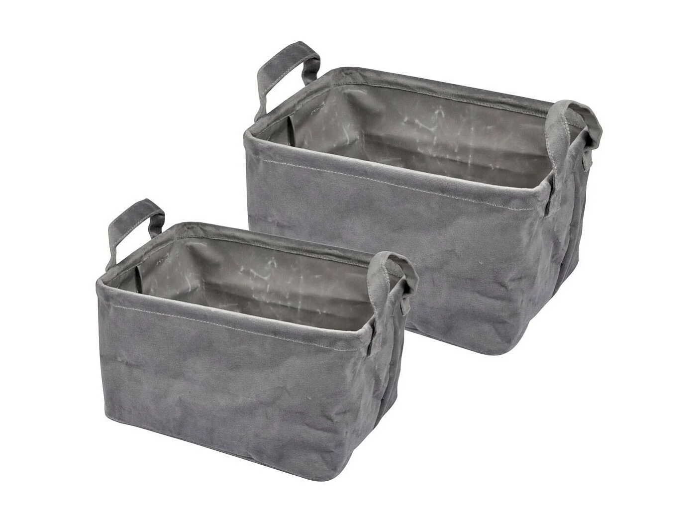 Lot de 2 Panières Rectangles "Velvet" 32cm Anthracite
