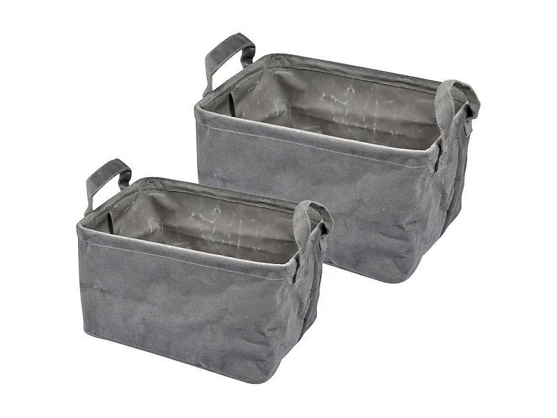 Lot de 2 Panières Rectangles "Velvet" 32cm Anthracite