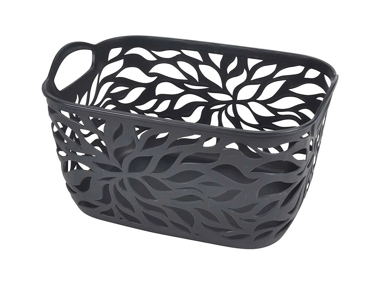 Panière à Linge "Motif Végétal" 14L Anthracite