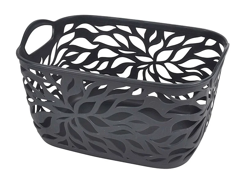 Panière à Linge "Motif Végétal" 14L Anthracite