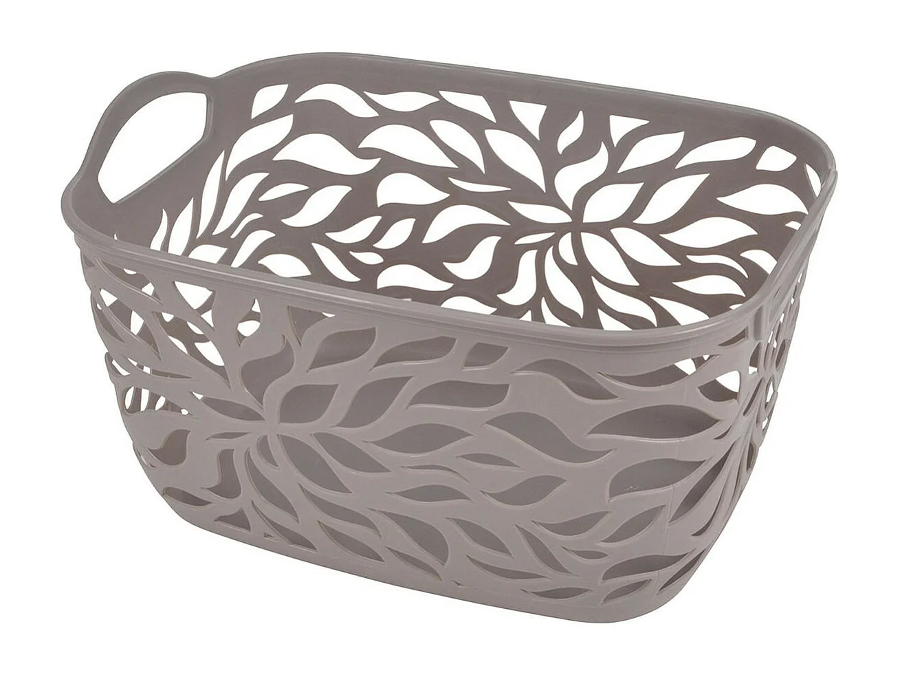 Panière à Linge "Motif Végétal" 7,5L Taupe