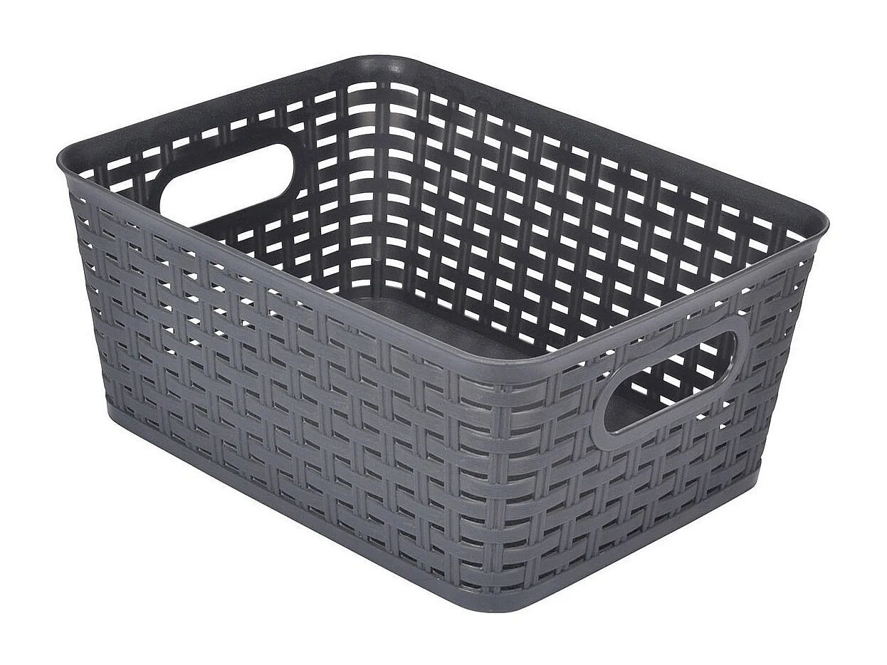 Panière à Linge "Effet Tressé" 9L Gris