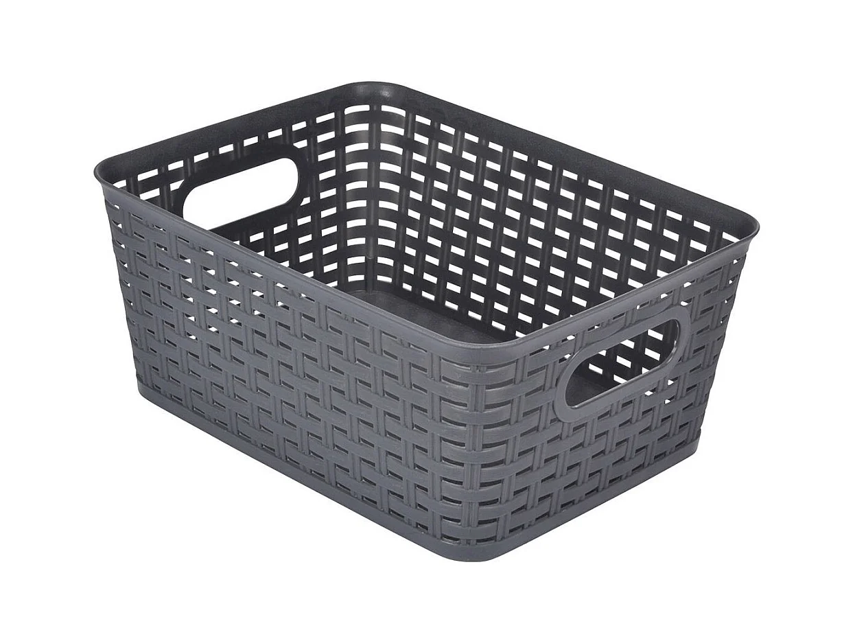 Panière à Linge "Effet Tressé" 9L Gris