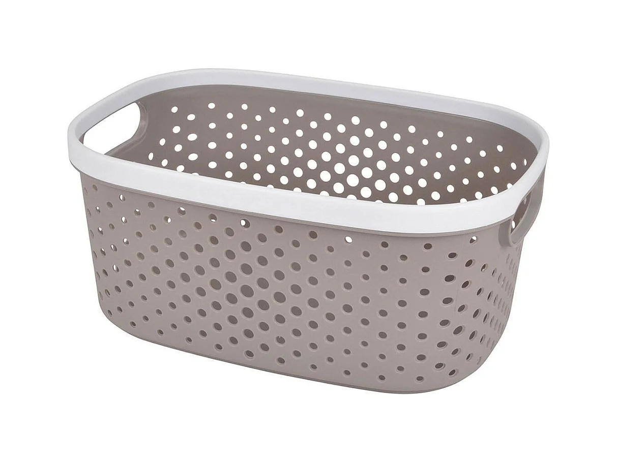 Panière à Linge "Ajourée" 8L Taupe