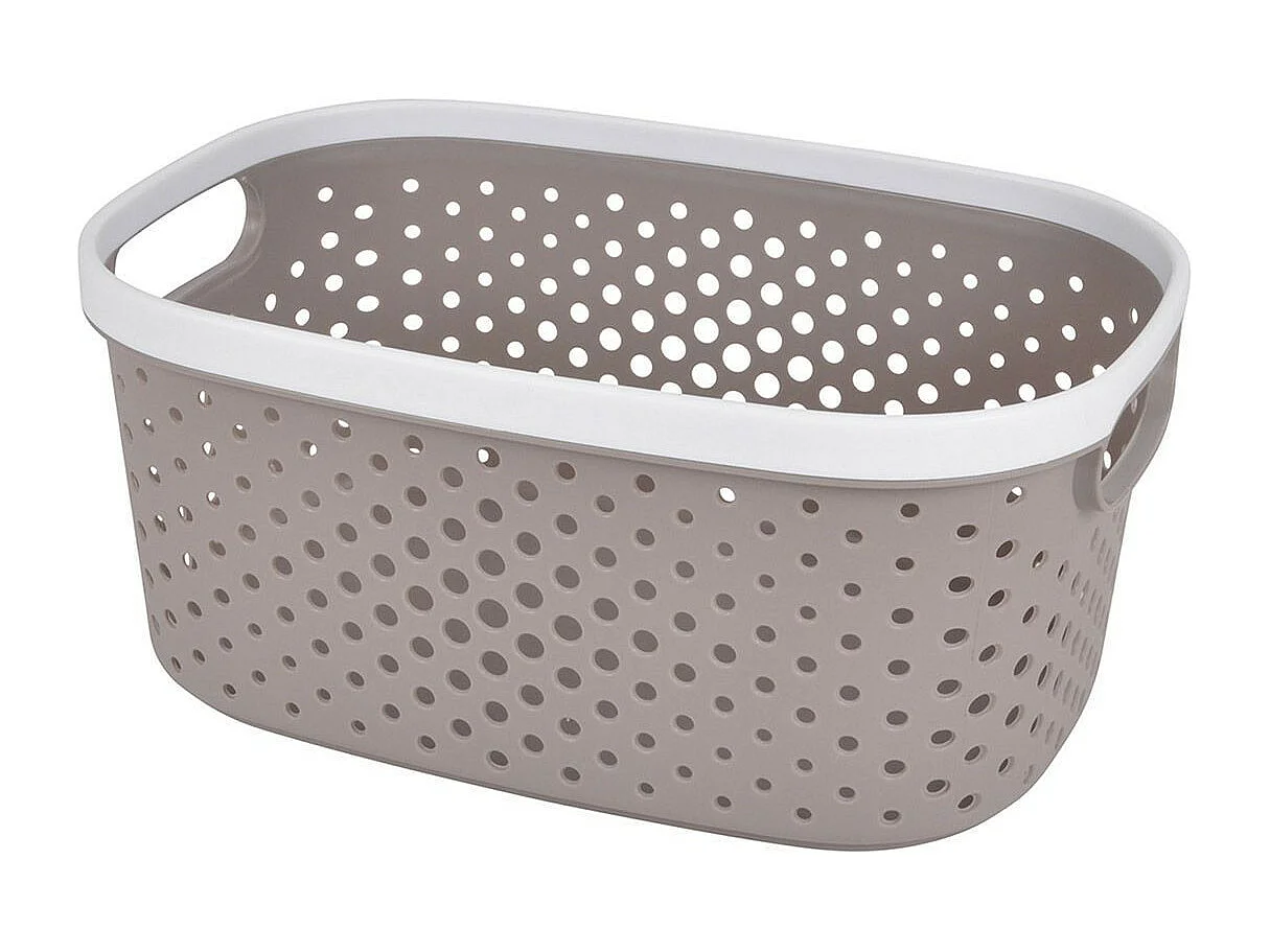 Panière à Linge "Ajourée" 8L Taupe