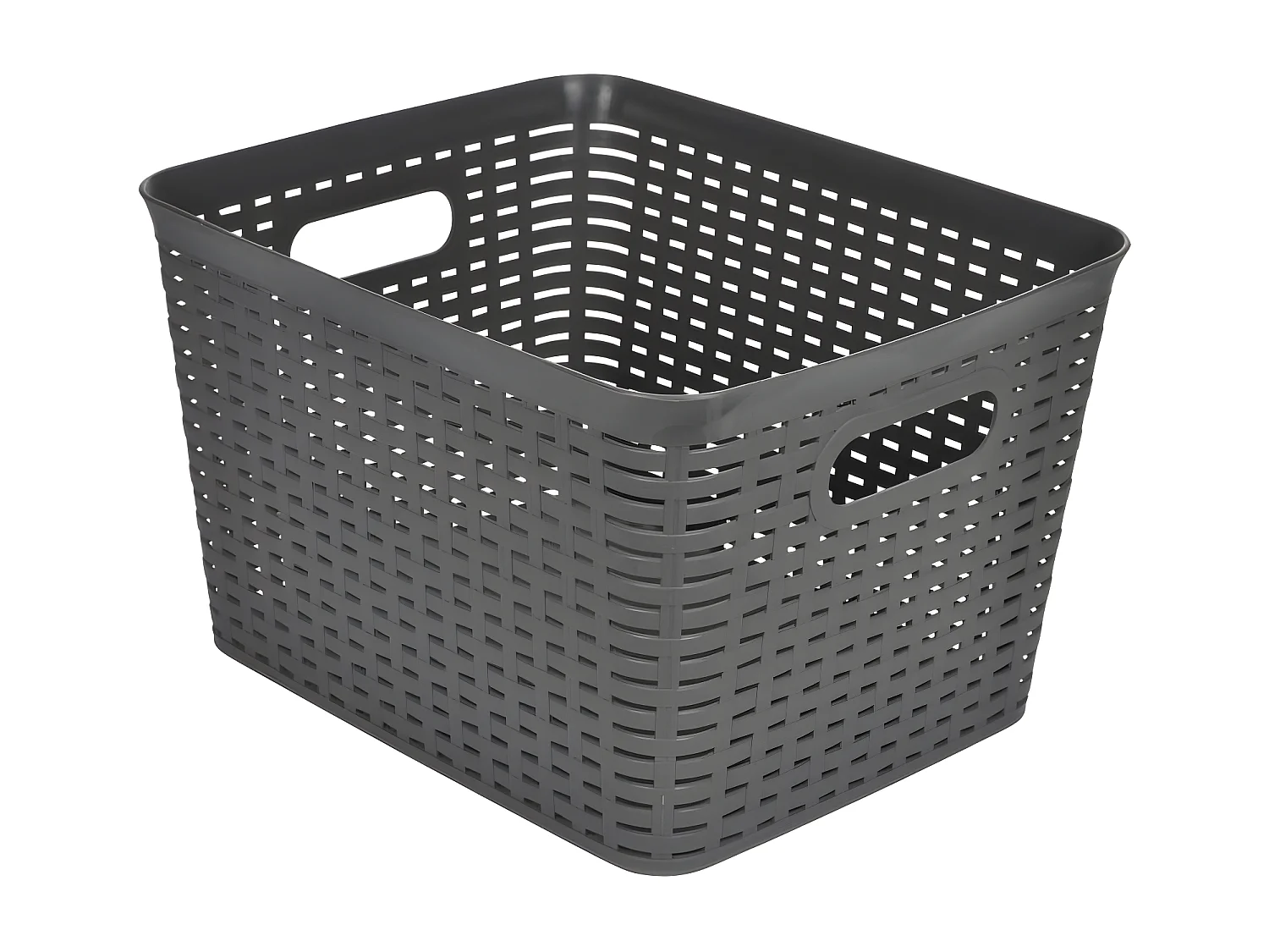 Panière à Linge "Effet Tressé" 23L Gris