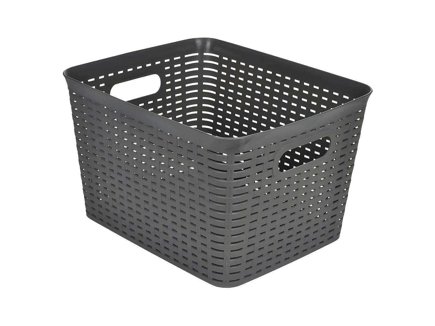 Panière à Linge "Effet Tressé" 23L Gris