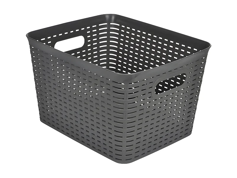 Panière à Linge "Effet Tressé" 23L Gris