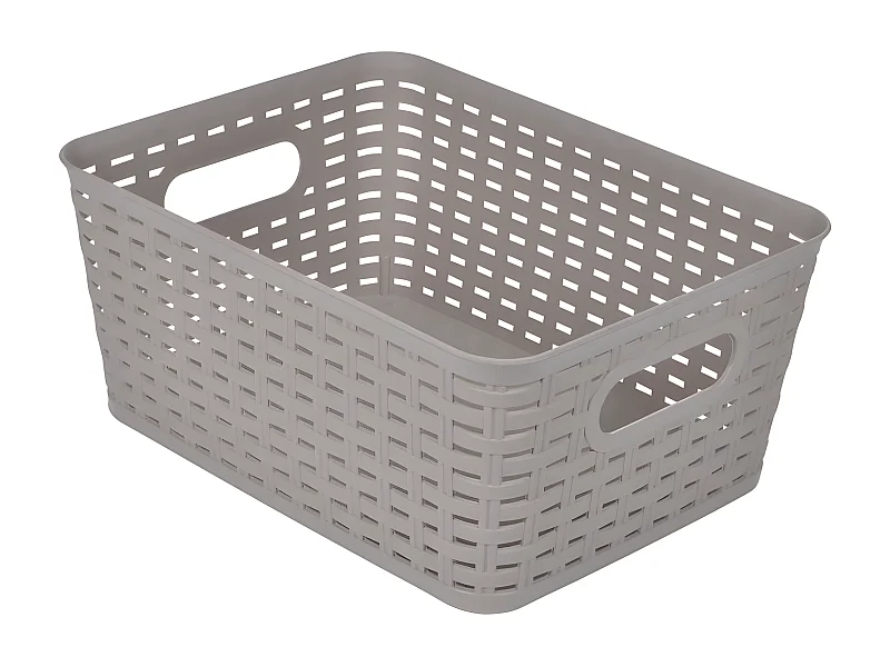 Panière à Linge "Effet Tressé" 9L Taupe