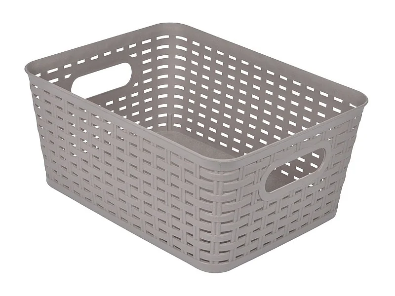 Panière à Linge "Effet Tressé" 9L Taupe