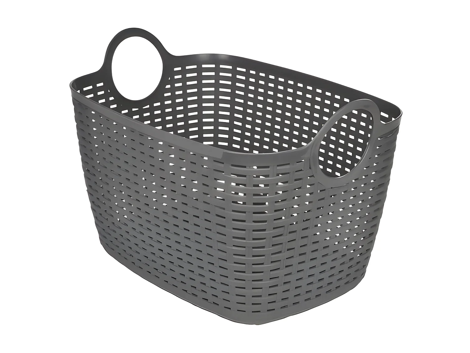 Panier à Linge Arrondi "Tressé" 30L Gris