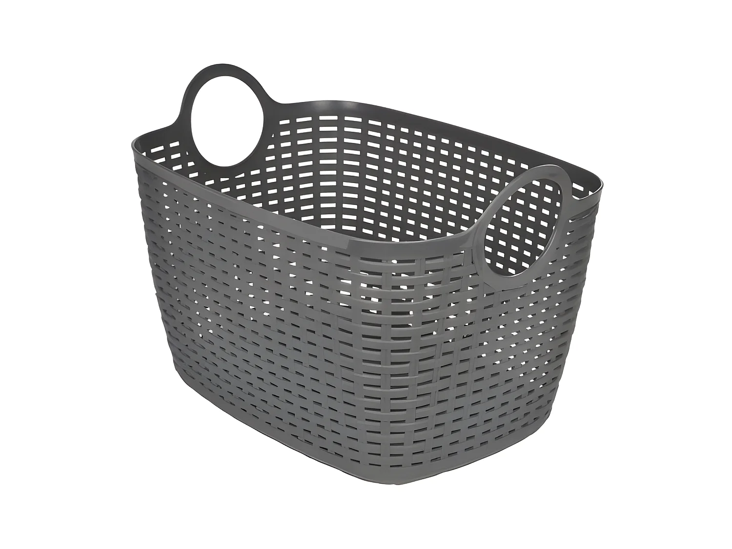 Panier à Linge Arrondi "Tressé" 30L Gris