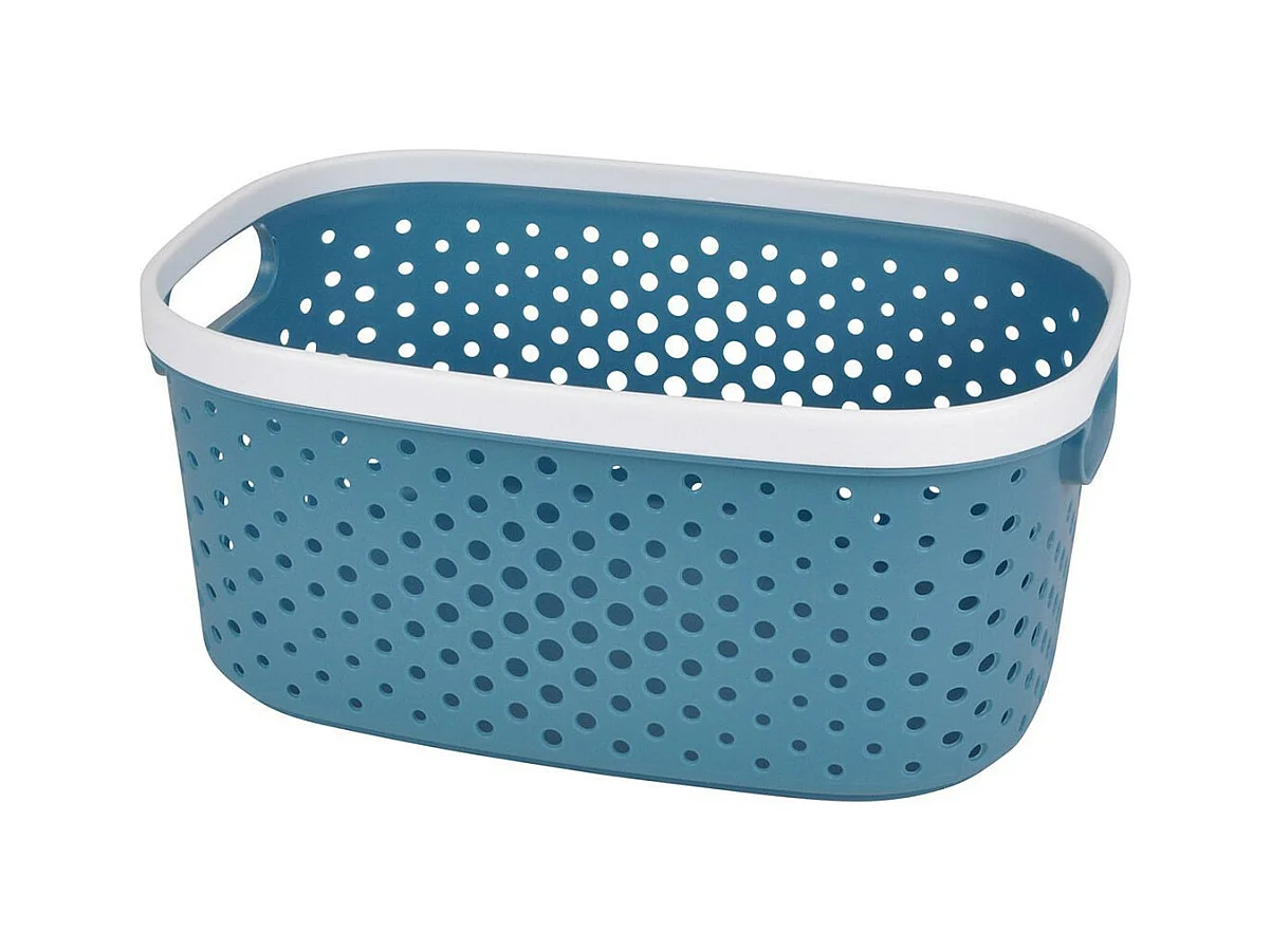 Panière à Linge "Ajourée" 8L Bleu Paon