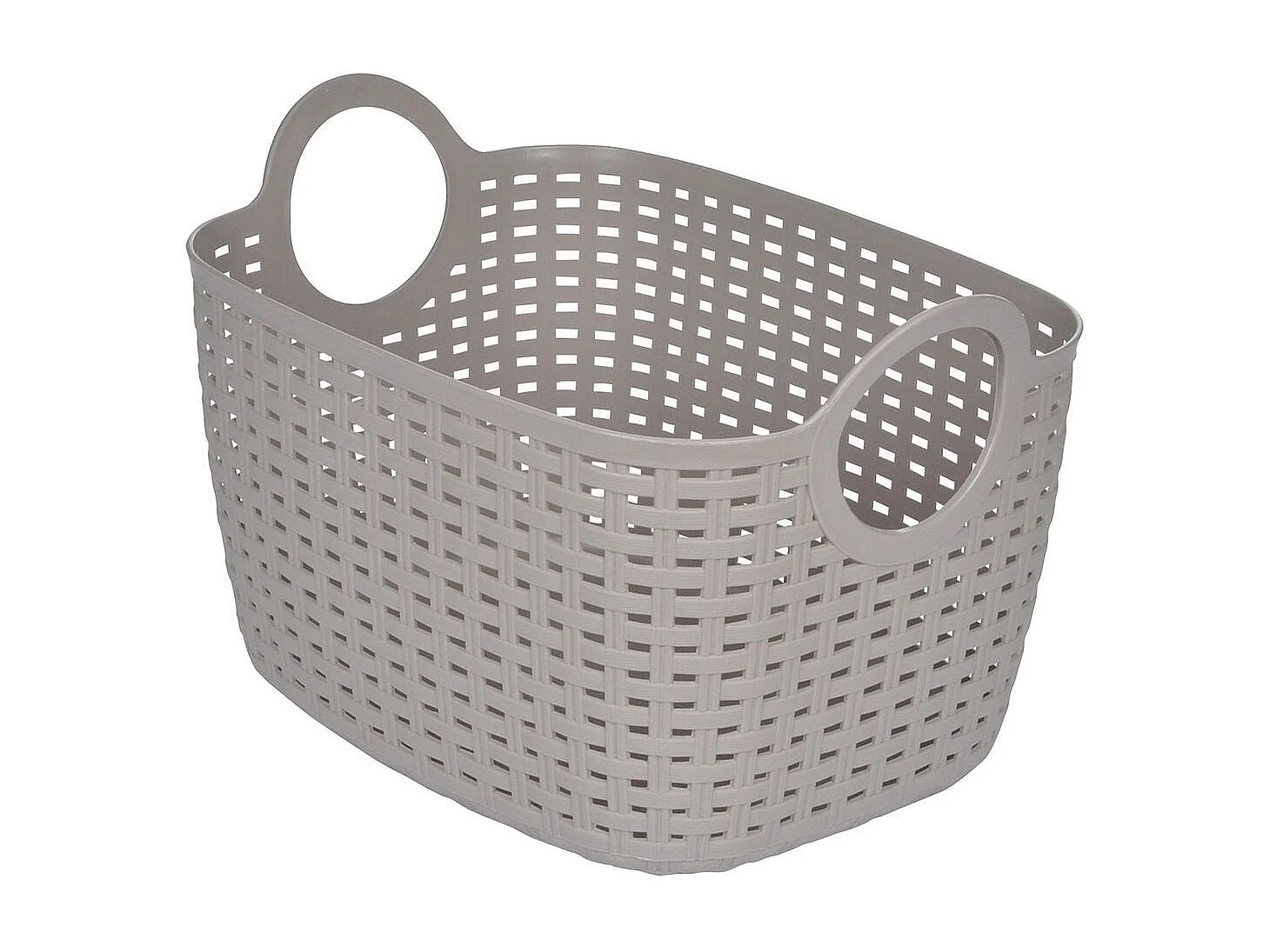 Panier à Linge Arrondi "Tressé" 12L Taupe