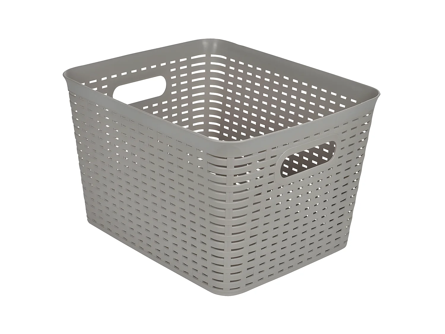 Panière à Linge "Effet Tressé" 13L Taupe