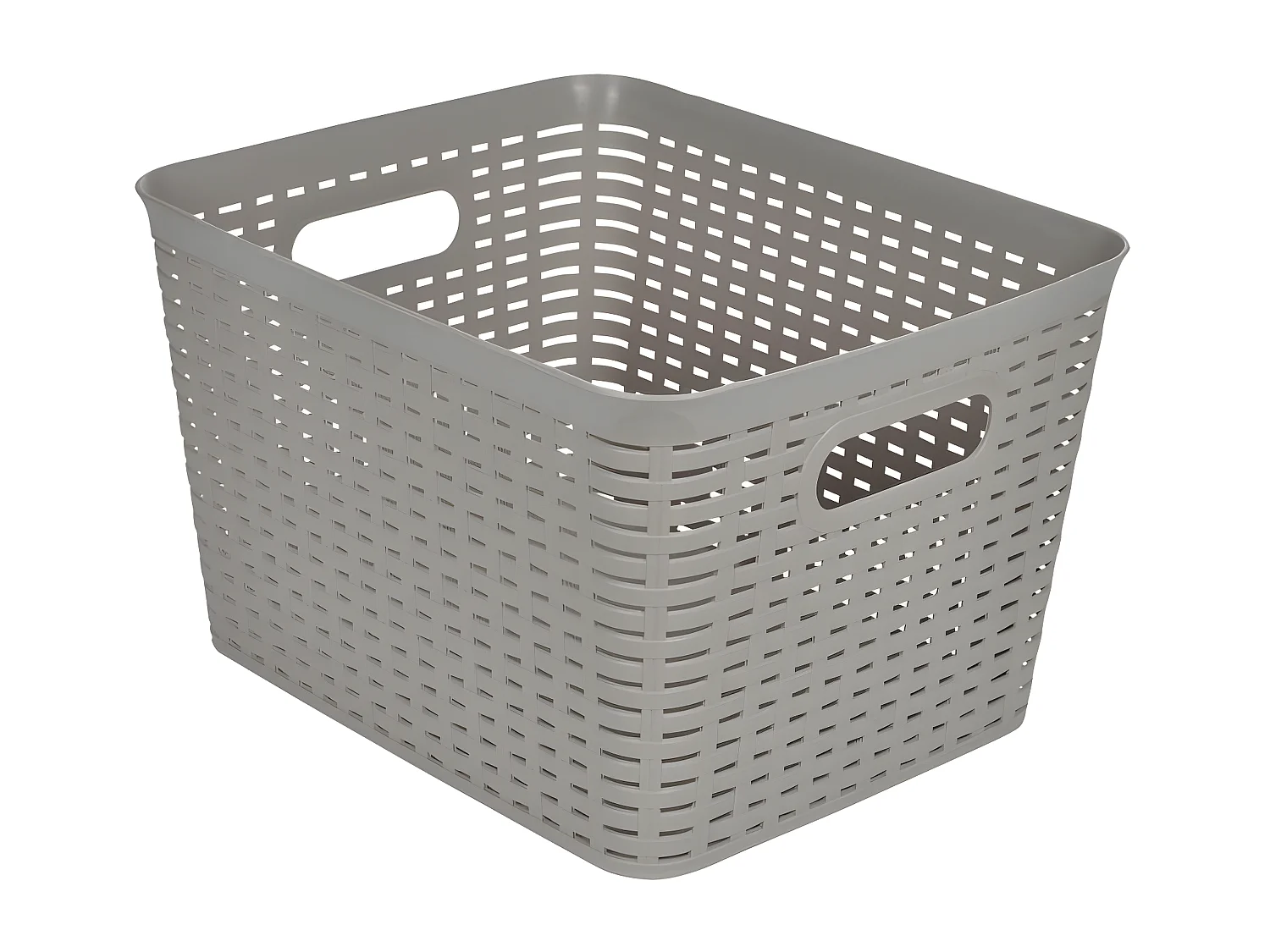 Panière à Linge "Effet Tressé" 13L Taupe