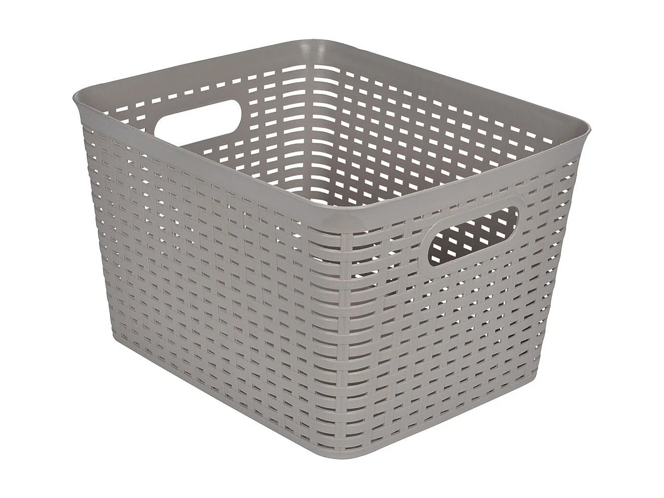 Panière à Linge "Effet Tressé" 13L Taupe