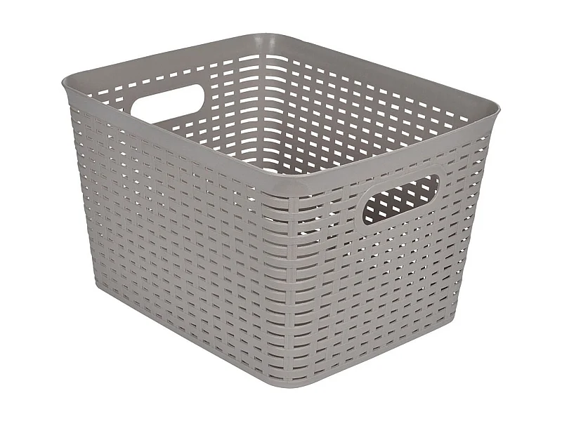 Panière à Linge "Effet Tressé" 13L Taupe