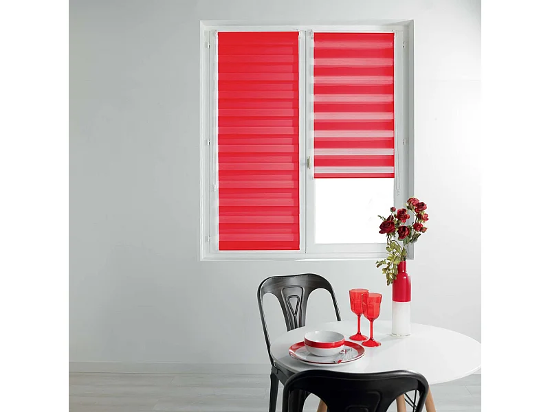 Store Enrouleur Jour Nuit "Daynight" 90x180cm Rouge