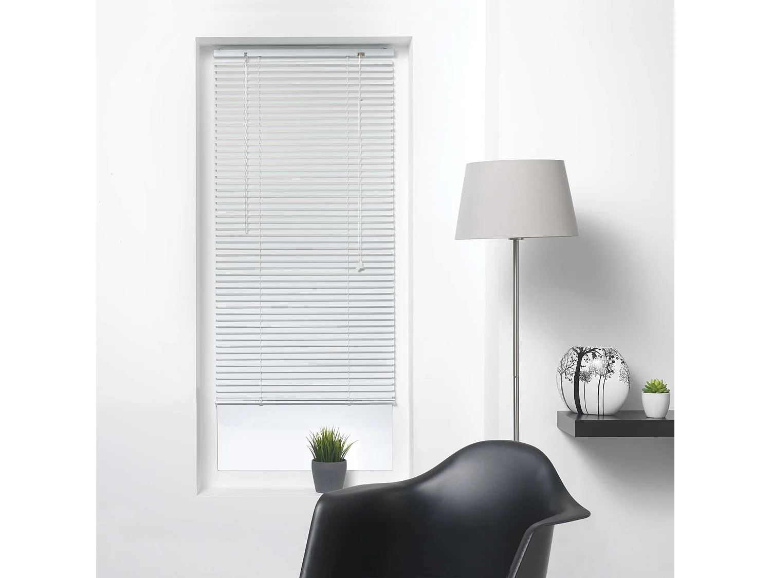 Store à Lamelles "Vénitien" 90x130cm Blanc