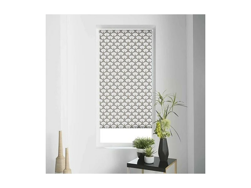 Store Enrouleur Tamisant "Art Déco Chic" 45x180cm Gris